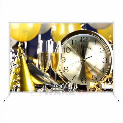 Новогодняя фотозона "Часы и бокалы шампанского"