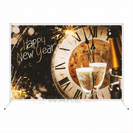 Новогодняя фотозона "Бокалы шампанского и часы"