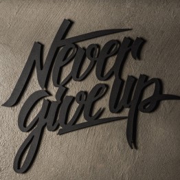 Объемная 3D картина из дерева "Never give up"