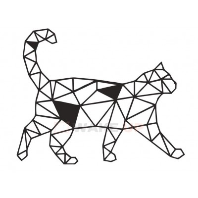 Объемная 3D картина из дерева "Кот на прогулке"