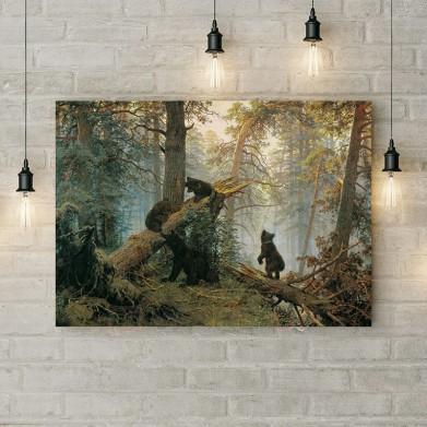 Картина на полотні "Ранок у сосновому лісі"