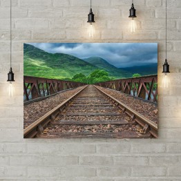 Картина на холсте "Железная дорога в горы"