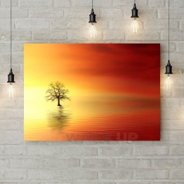 Картина на полотні "Одиноке дерево у воді"