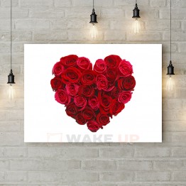 Картина на полотні "Серце з червоних троянд"