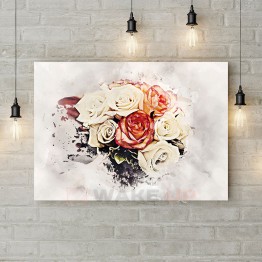 Картина на полотні "Букет із троянд арт"