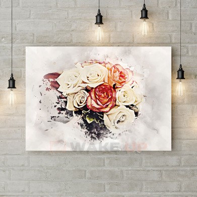Картина на полотні "Букет із троянд арт"