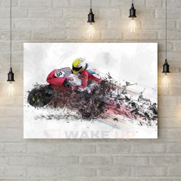 Картина на холсте "Гонки на мотоцикле"
