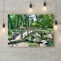 Картина на полотні "Міст у зеленому парку"