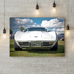 Картина на холсте "Old white corvette"