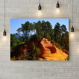 Картина на холсте "Каменная гора в лесу"