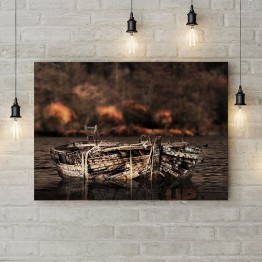 Картина на полотні "Залишки старого човна"