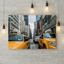 Картина на холсте "Такси в большом городе"