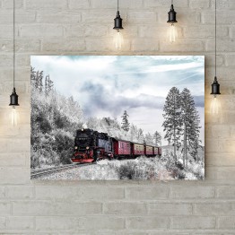 Картина на холсте "Снежный поезд"