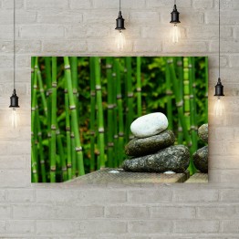 Картина на полотні "Бамбук та каміння"