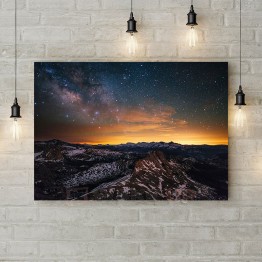 Картина на холсте "Звездное небо в горах"