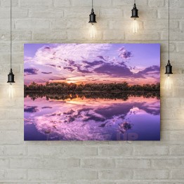 Картина на полотні "Фіолетовий захід сонця"
