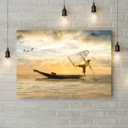 Картина на холсте "Необычный рыбак"