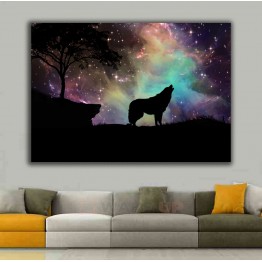 Картина на холсте Ночной волк
