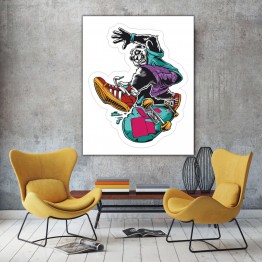 Картина на холсте Панда скейтер