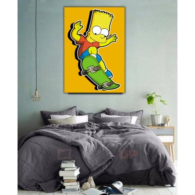 Картина на полотні Барт Сімпсон скейтер